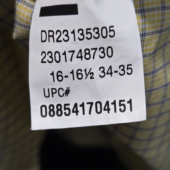 IZOD All Over Stretch Plaid LS Button Down Shirt Preppy Y2K sz 16.5 READ FLAW - Picture 9 of 11